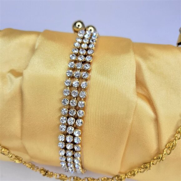 Gold Yellow rhinestone Clutch Purse - Picture 3 of 7